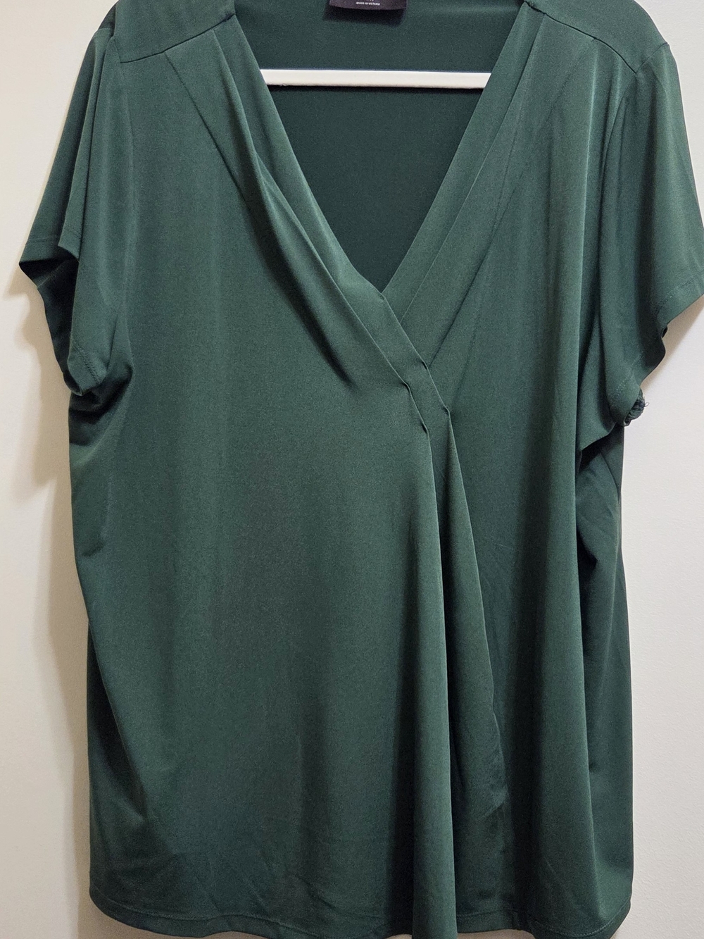 Lane Bryant Green Cap-Sleeve Pleat-Front Top Sz18/20